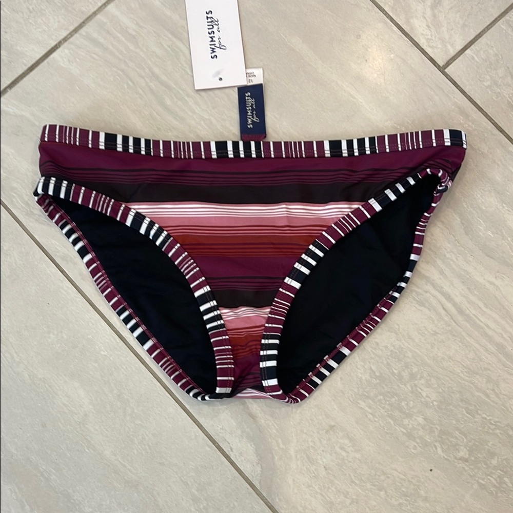 Striped Swim Bottoms - Multicolor size 12 NWT